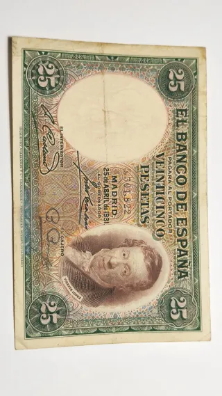 Billete 25 Pesetas 1931 Vicente López