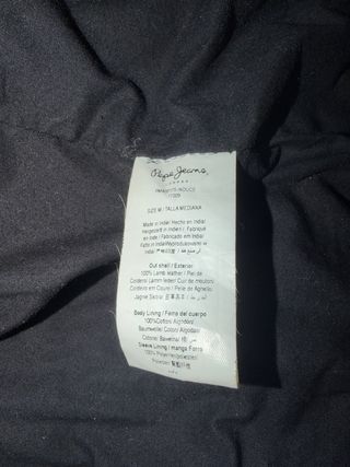 Chaqueta Piel Negra Pepe Jeans Talla M