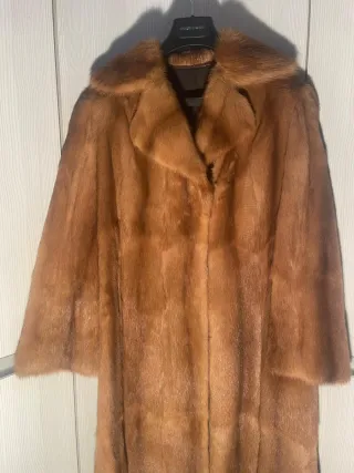 Abrigo Piel Vintage Marrón Talla Única