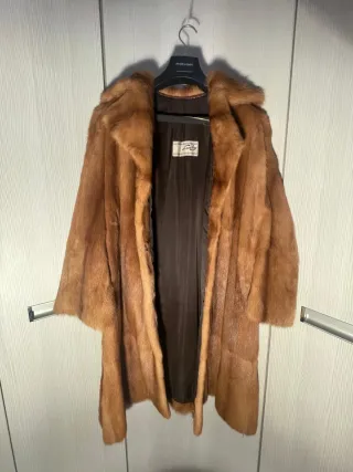 Abrigo Piel Vintage Marrón Talla Única