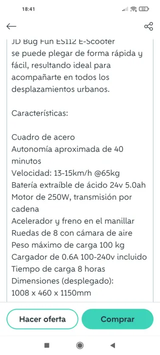 patin eléctrico jd bug fun