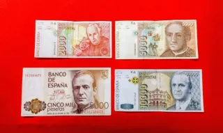 4 Billetes España 10000, 5000, 2000 Pesetas