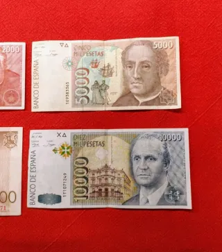 4 Billetes España 10000, 5000, 2000 Pesetas