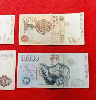 4 Billetes España 10000, 5000, 2000 Pesetas