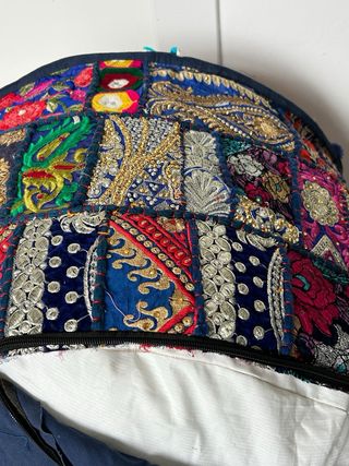 Pouf Tessuto Patchwork Multicolore