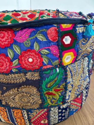 Pouf Tessuto Patchwork Multicolore