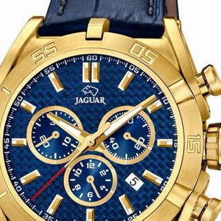 Correa de reloj Jaguar azul y dorada