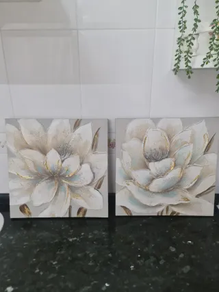 Juego de 2 cuadros decorativos florales