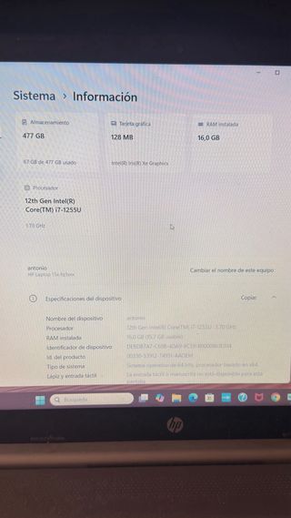 Portatil HP i7 10 generacion nuevo