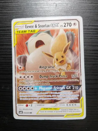 Carta pokemon eevee y snormax GX