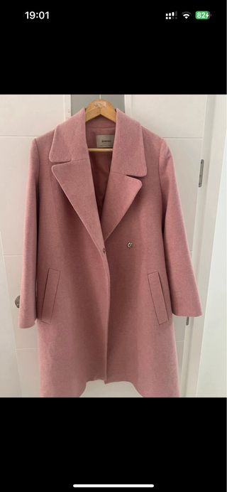 Abrigo mezcla de lana con cinturón