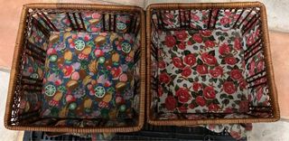 Cestas de mimbre decorativas