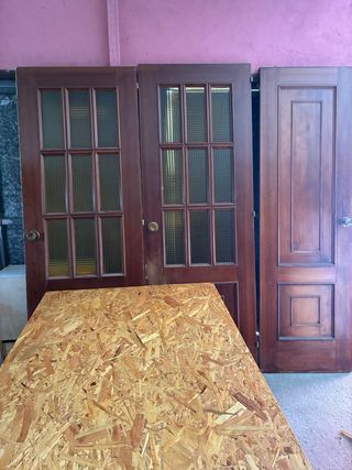 Puertas de madera 3 2 de 82 acristaladas y una de