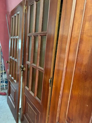Puertas de madera 3 2 de 82 acristaladas y una de