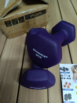 SONGMICS Juego de 2 mancuernas hexagonales con revestimiento de neopreno para entrenamiento de fuerza, entrenamiento, fitness, entrenamiento en casa