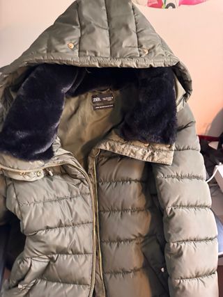 Abrigo de plumas mujer verde