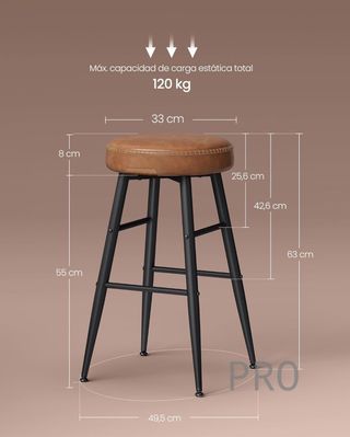 Juego de 2 taburetes de bar