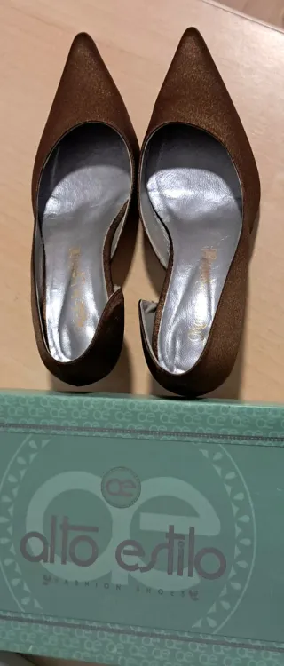 Zapatos Alto Estilo Mujer Tacón Medio Piel