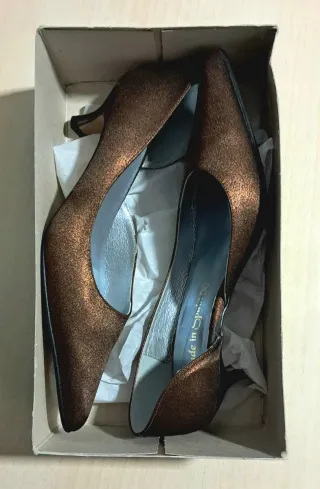 Zapatos Alto Estilo Mujer Tacón Medio Piel