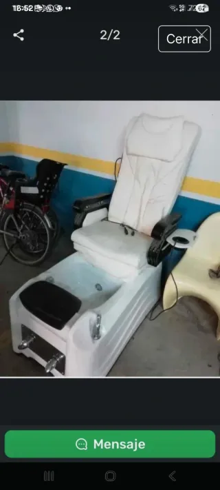 Sillon de pedicura el polipiel blanco, poco uso