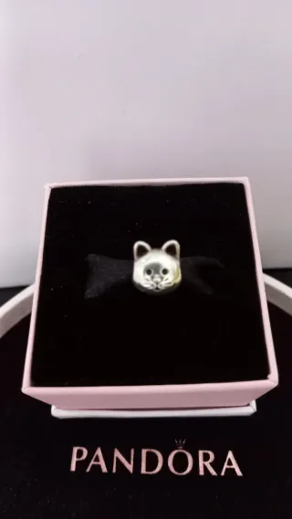 Charm Cabeza Gato Pandora Plata