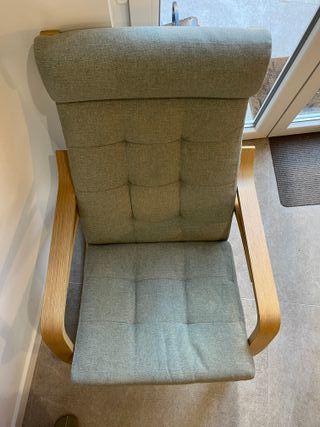 Mecedora Ikea Madera y Tela Verde