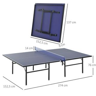 Mesa de Ping Pong Plegable Azul 152.5x274x76cm