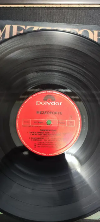 Disco de vinilo. Mezzoforte. Observaciones.