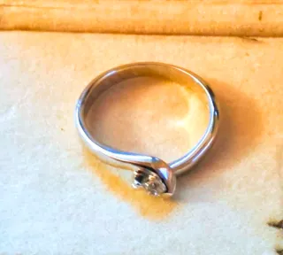 Anillo Oro Blanco 18k Solitario Diamante