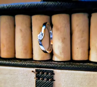 Anillo Oro Blanco 18k Solitario Diamante