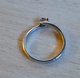 Anillo Oro Blanco 18k Solitario Diamante