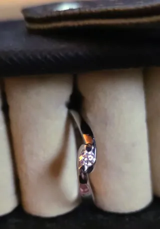 Anillo Oro Blanco 18k Solitario Diamante