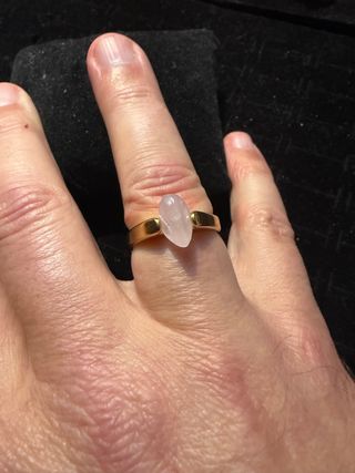 Anillo Oro Rosa Acero Inoxidable Elegante