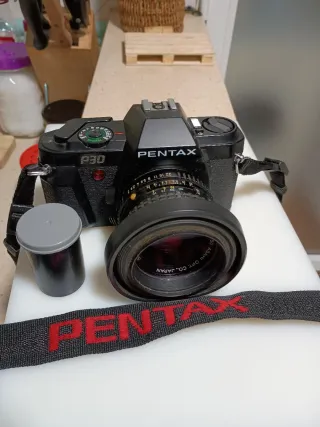 Cámara de Carrete Pentax, objetivo y carrete