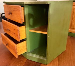 Cómoda baja pino rústica 3 cajones