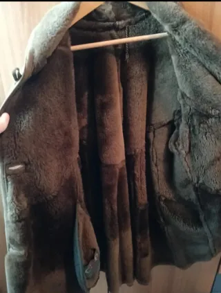 Giacca montone marrone/verde oliva