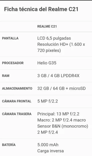 MOVIL REALME C21 ¡¡¡NUEVO!!!