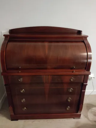 Escritorio Secreter Madera y Cuero