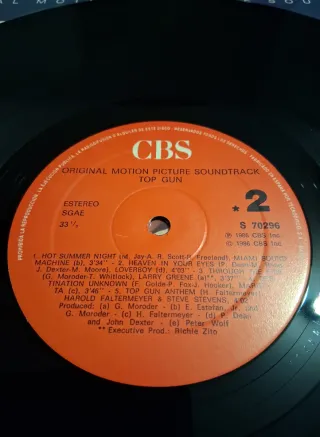 LP "Top Gun", B.S.O. (1986)