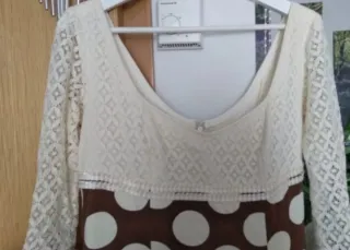 Traje Flamenca Ana Barroso Marrón/Crema