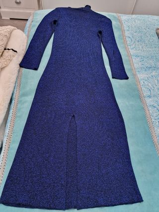 Vestido midi punto metalizado