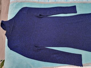 Vestido midi punto metalizado