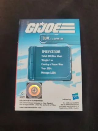 Moneda Plata 1 oz G.I. Joe Duke
