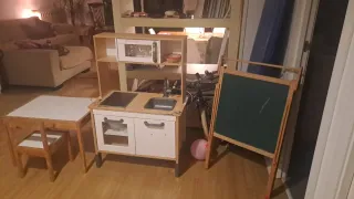 Set Cocinita Infantil, Mesa, Silla y Pizarra