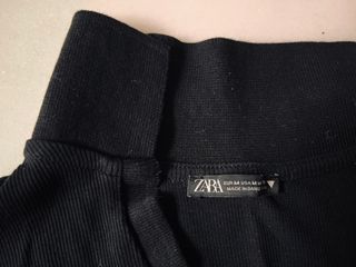 Camiseta Zara Rib Manga Larga Negra XS