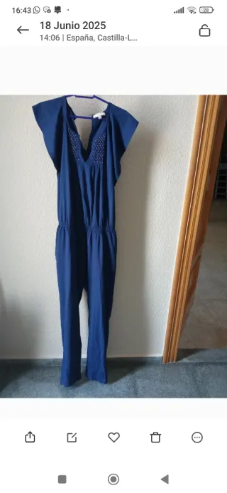 Mono azul de chica , con unos detallitos en dorado