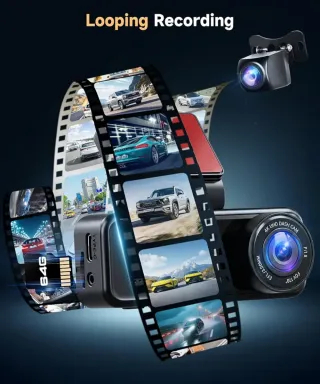 Dashcam 4K+2K Coche Delantera y Trasera WiFi GPS