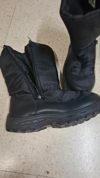 Botas de Nieve Negras con Cremallera Talla 36