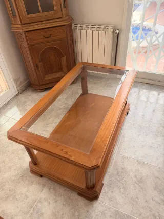 Mesa de centro madera y cristal