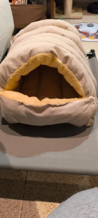 Cama Invierno Gato Nueva Beige/Amarillo